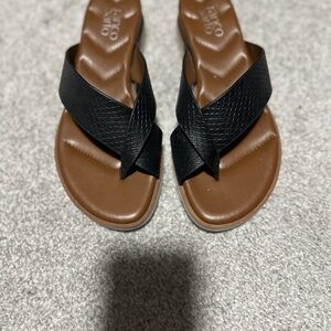Franco Sarto Black and Brown Sandals